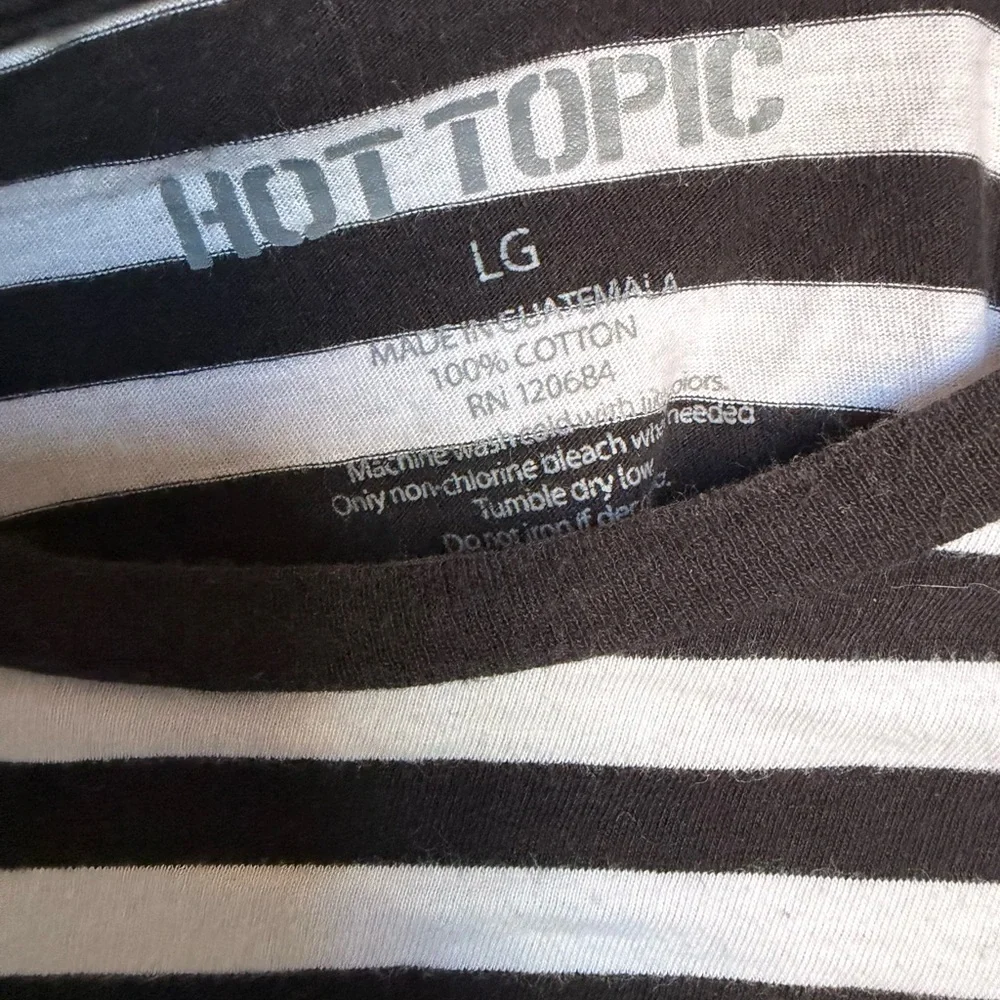 Hot Topic | Shirts | Hot Topic Black And White Striped Layered Long ...